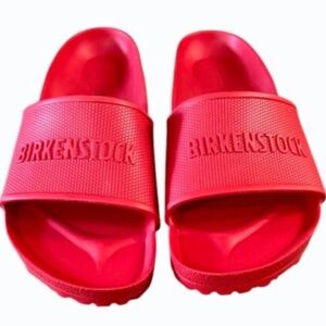 Birkenstock Barbados Eva Mens Red Slides Sandals Size 10